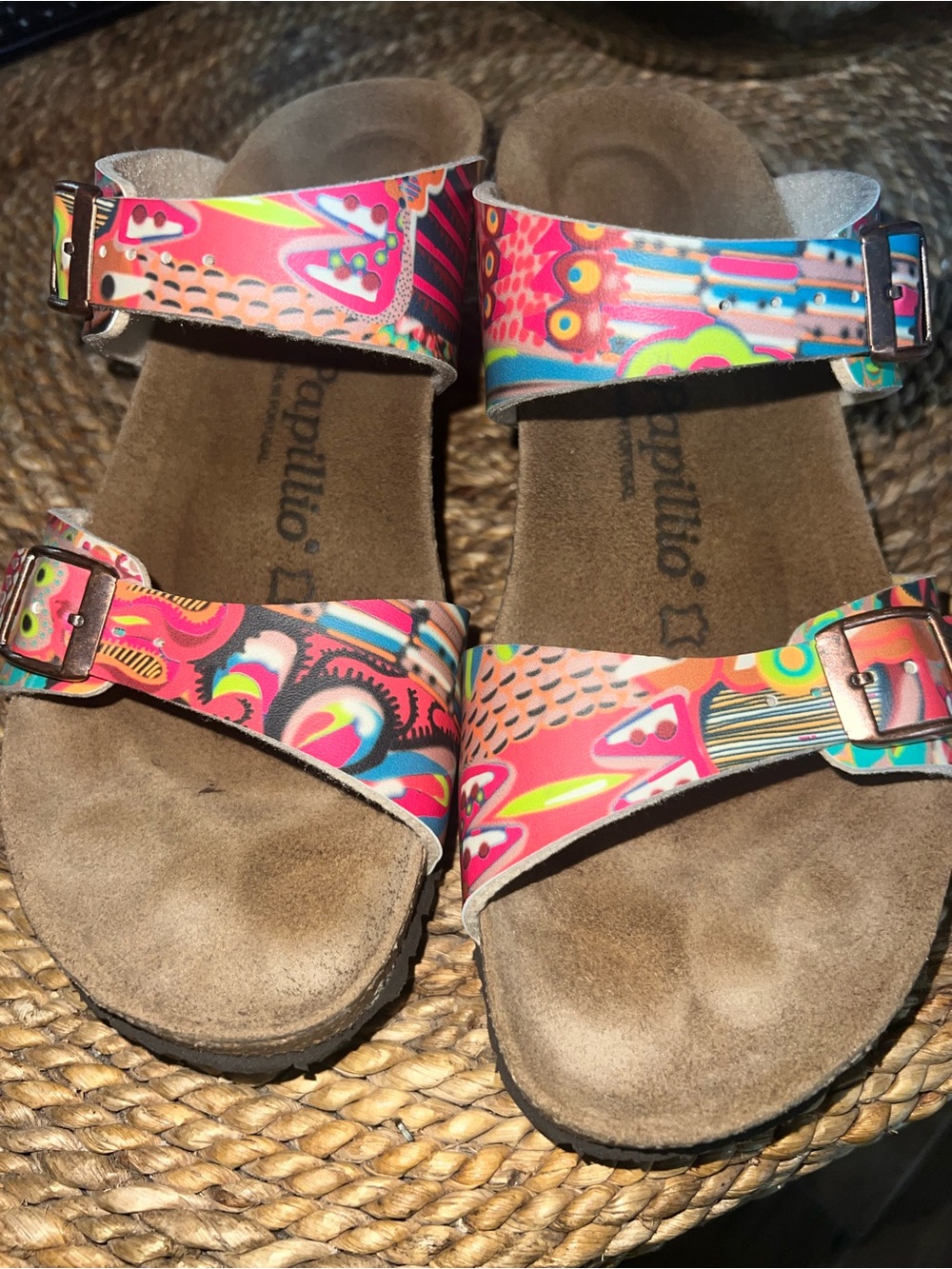 Birkenstock/Papillio Dorothy African Wax Raspberry Wedge Sandals Size 39